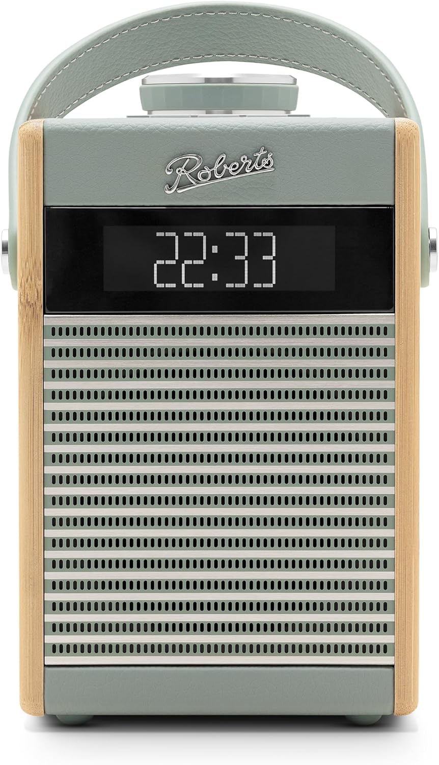 Radio, Digitale Anzeige, Holzakzente, Grains Leder, Tragbarer Lautsprecher