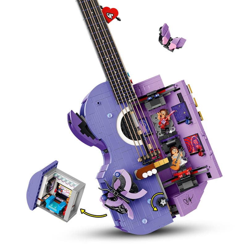 Gitarre, Lila Gitarre, Lego-Gitarre, Musikspielzeug, Minifiguren-Set