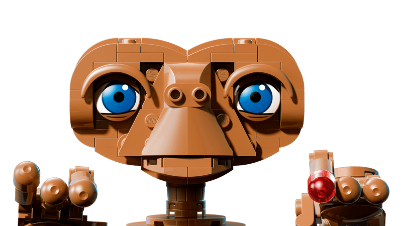 Lego, Figur, Farbton Braun, Augen Blau, Kopf Statue