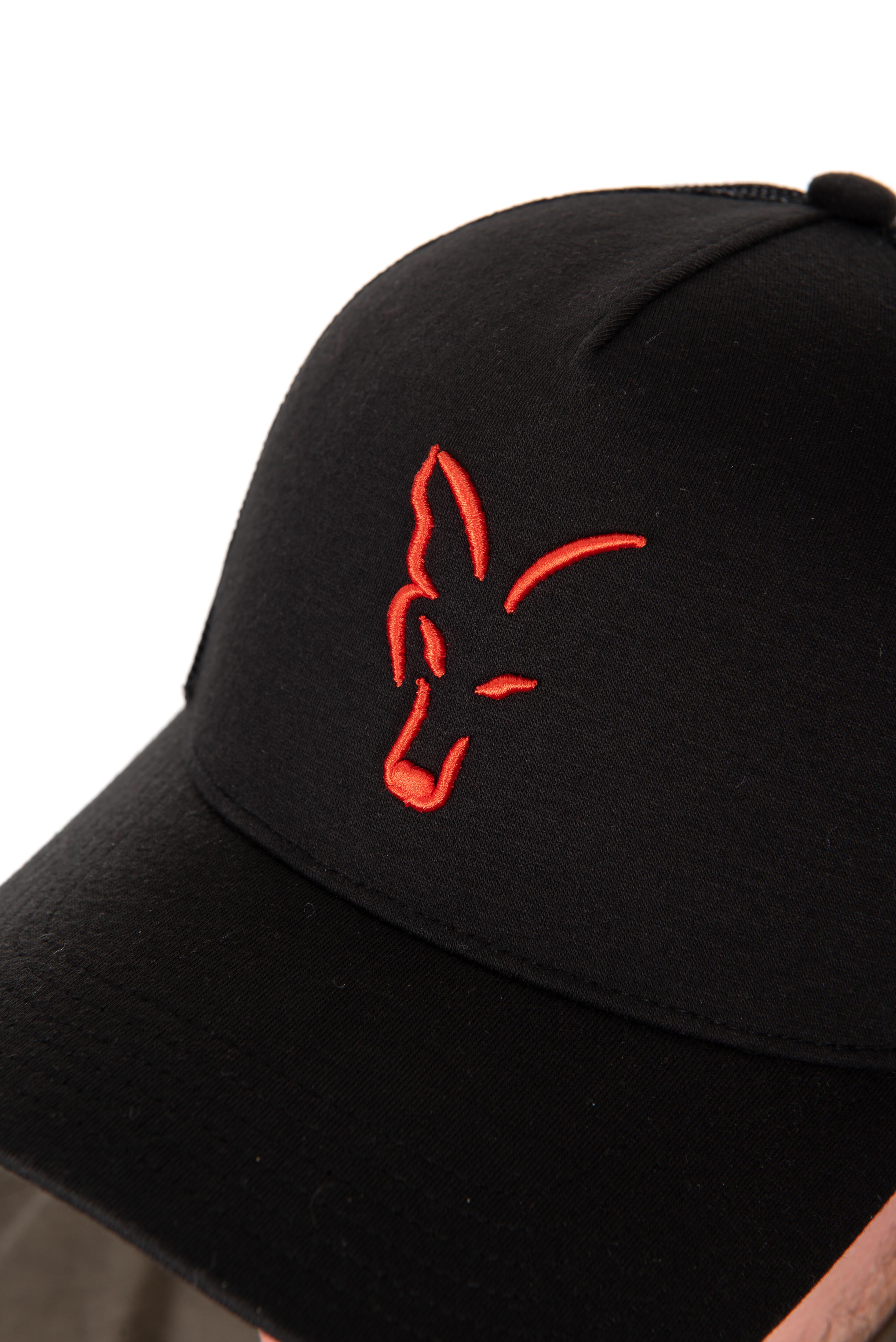 Baseball Cap, Schwarze Kappe, Rote Stickerei, Logo-Stickerei, Sechs-Panel-Kappe