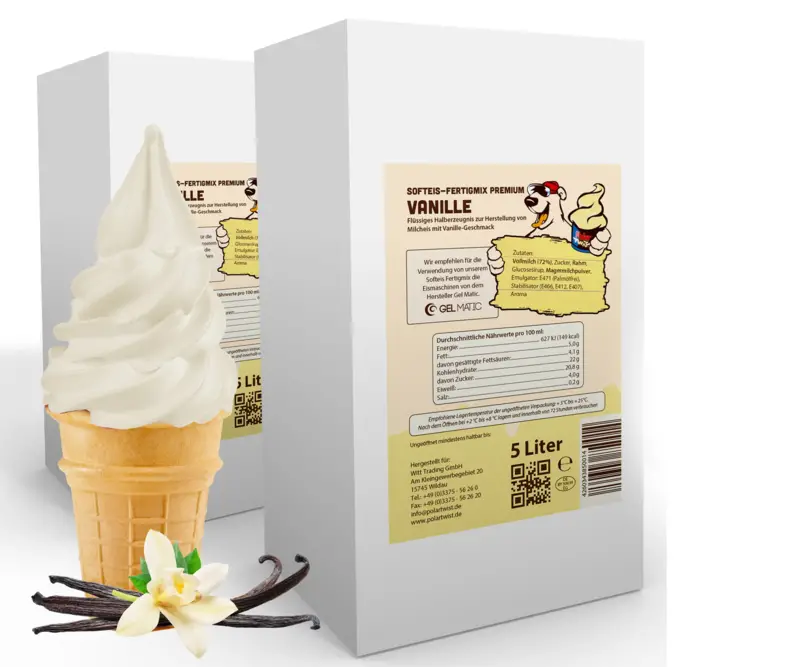 Premium Slush- Softice Maschine + Softeis Fertigmix Vanille