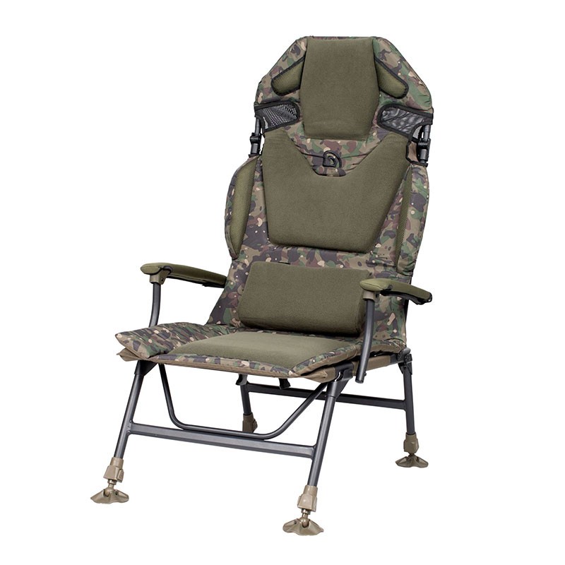 Kampierstuhl, Jachtstuhl, Kopfstütze, Camouflage, Stuhlbeine verstellbar