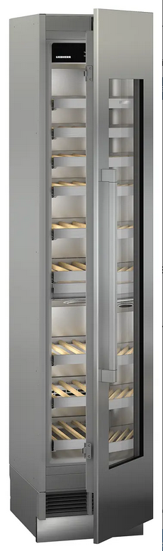 Beverage cabinet, Wine cooler, Glass door, Stainless steel, Tall cabinet