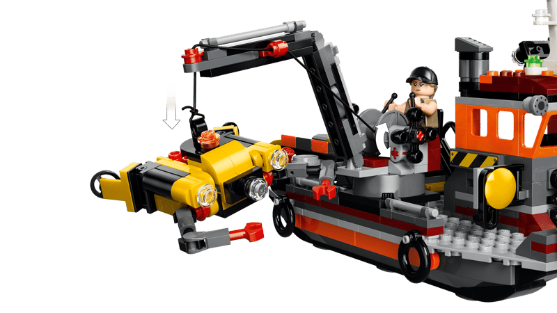 lego, boot, kran, minifigur, gelbes fahrzeug