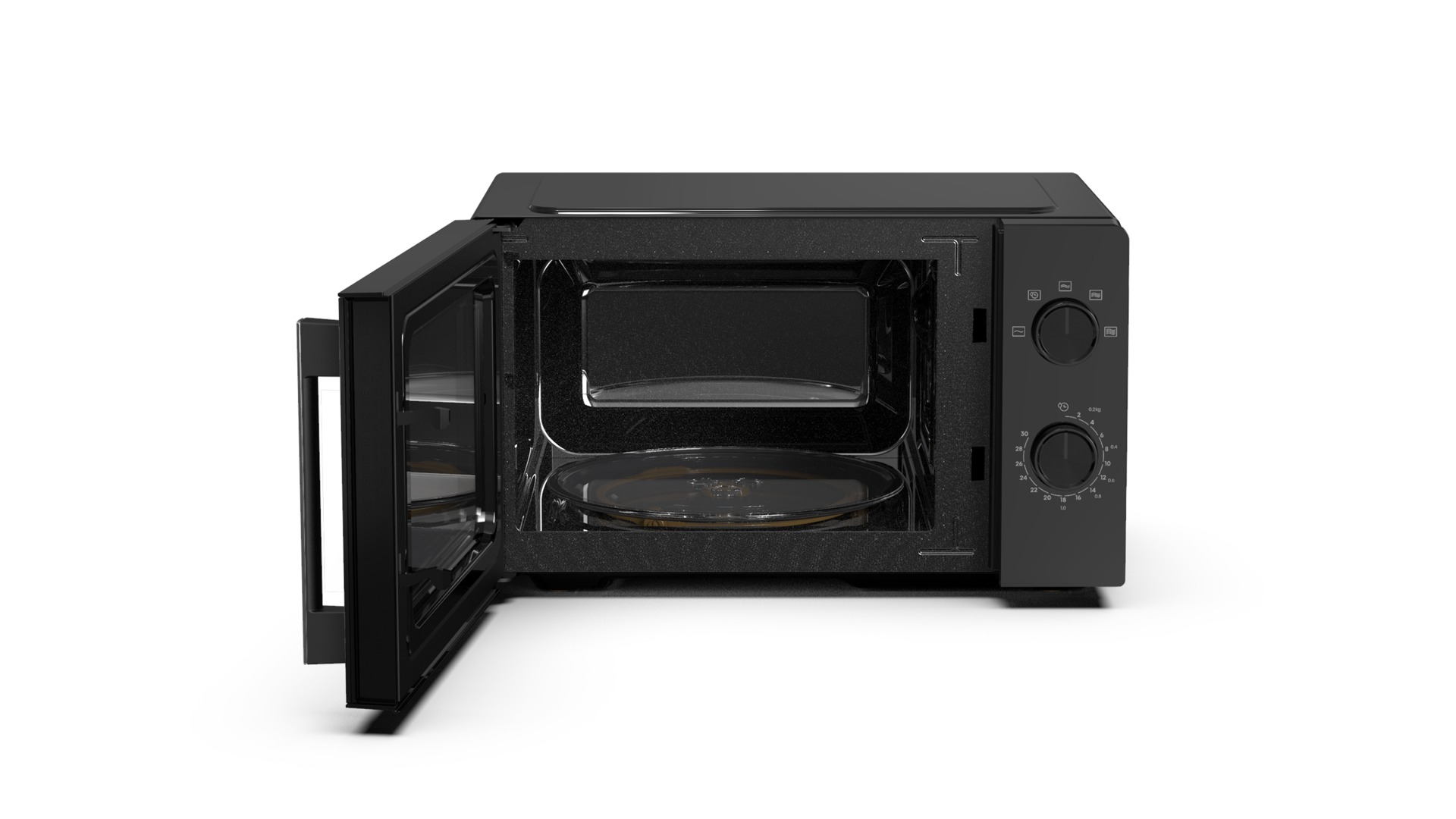 Mikrowelle, Toaster-Ofen, Küchenzeile, Schwarz, Glas-Teller