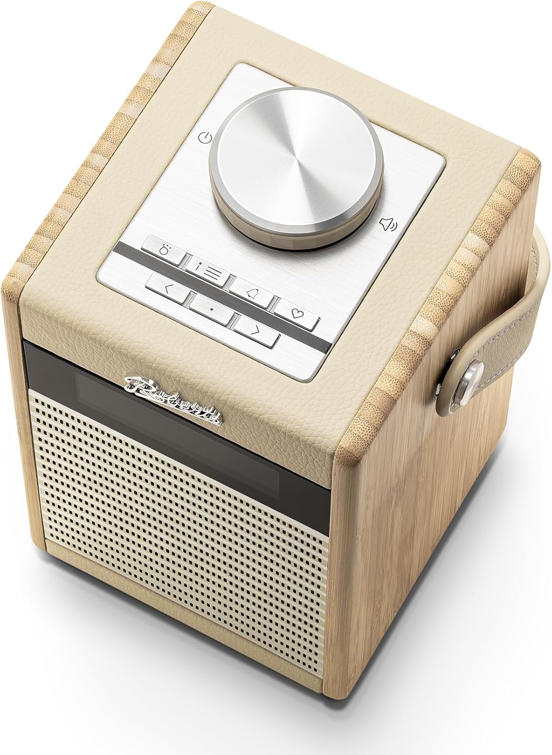 Mini-DIY Lautsprecher, Kompakt Lautsprecher, Holzoptik, Kugel-Drehregler, Bluetooth Receiver