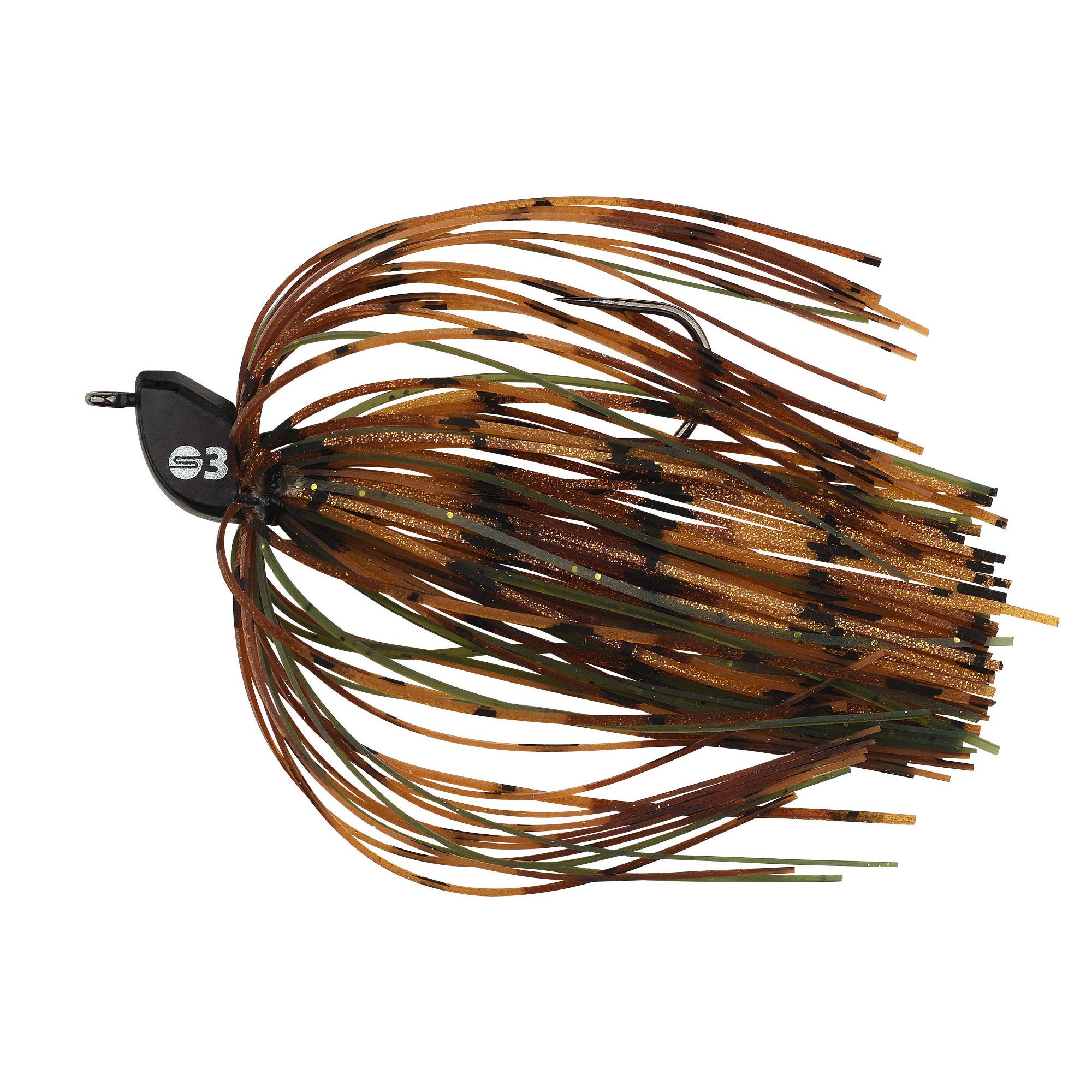 Spinnerbait, Soft plastic, Braun, Grün, Glänzende Oberfläche
