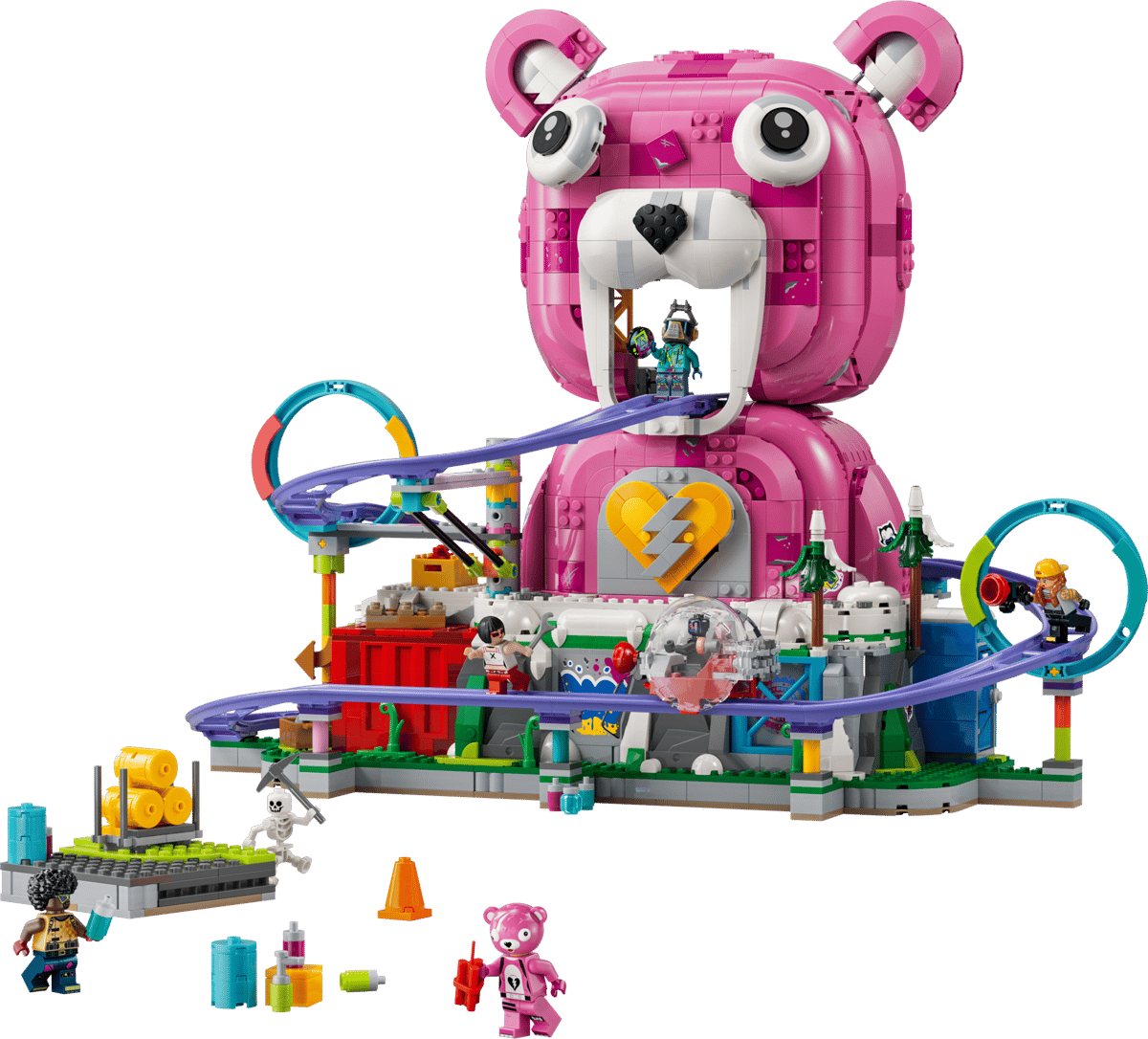 Lego, Playset, Tier, Achterbahn, Rosa Bär