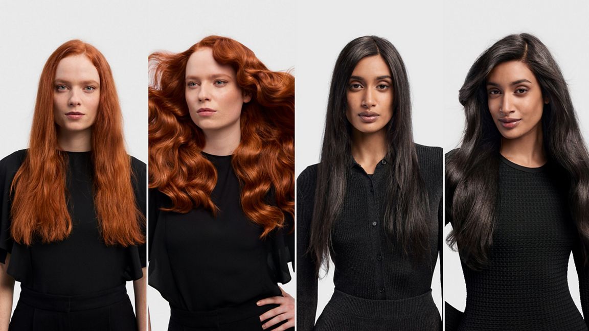 haarfarbe-rot, wellen, langes-haar, friseur-stil, koloration