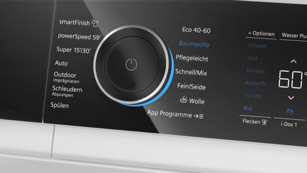 Waschmaschine, Bedienfeld, Drehknopf, Led-Display, Programmwähler
