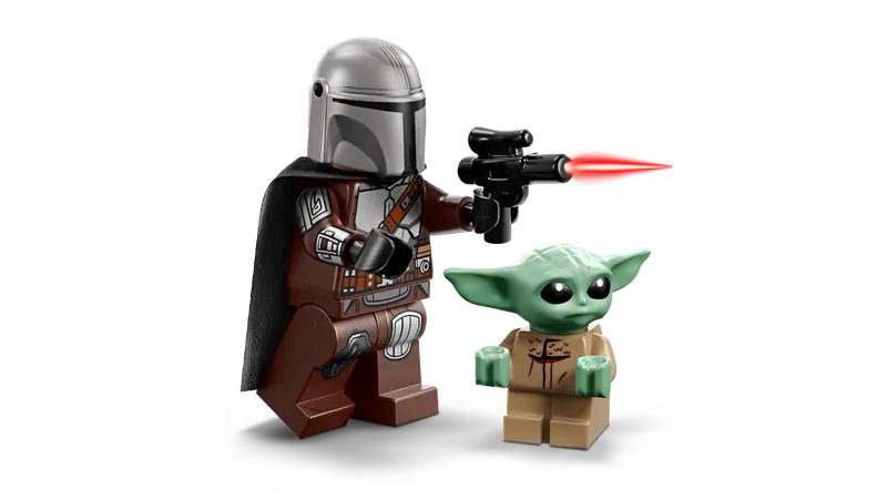 Der Mandalorianer und Grogu auf ihrem Speeder Bike