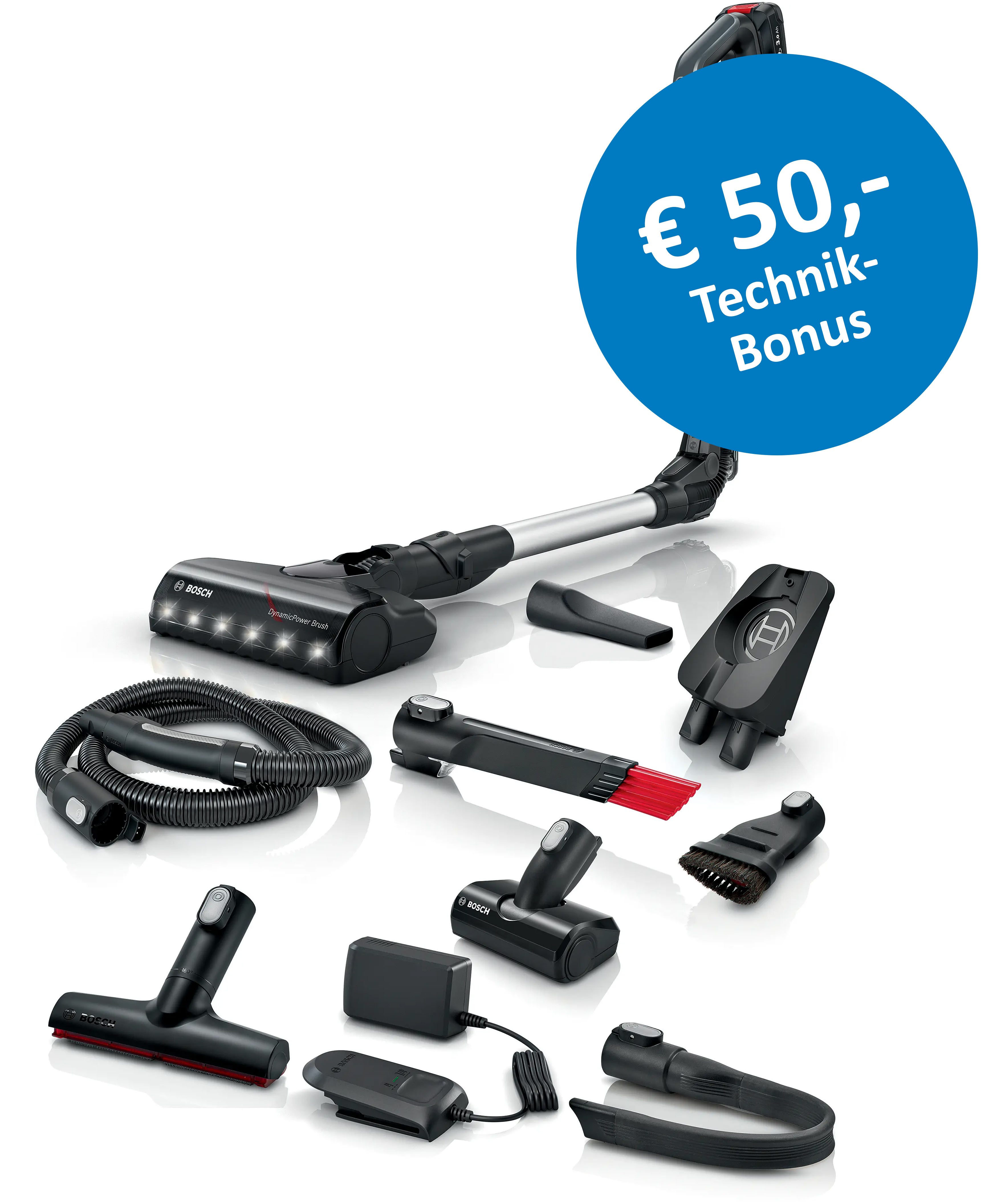 Staubsauger, Bodenstaubsauger, Akku, Vieleszubehör, Bosch, Bodenstaubsauger, Kabelloser Staubsauger, Vakuumdüse, Bodendüse, Akku-Ladegerät