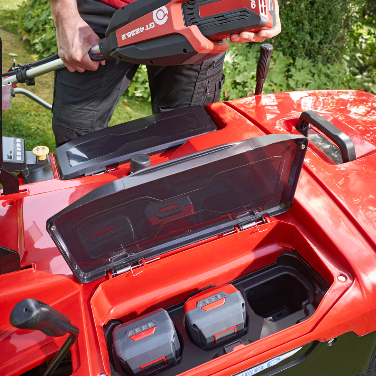 Akku-Bohrhammer, Batterie, Rot, Werkzeugkoffer, Gerätekasten