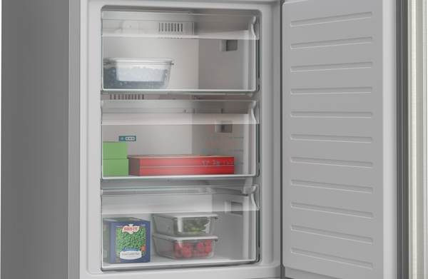 gefrierschrank, kühlschrank, gefrierfach, innenraum, eisschale
