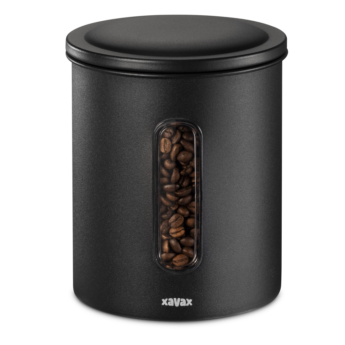 Kaffeedose für 500g Bohnen oder 700g Pulver, luftdicht, aromadicht, Schwarz (111275)
