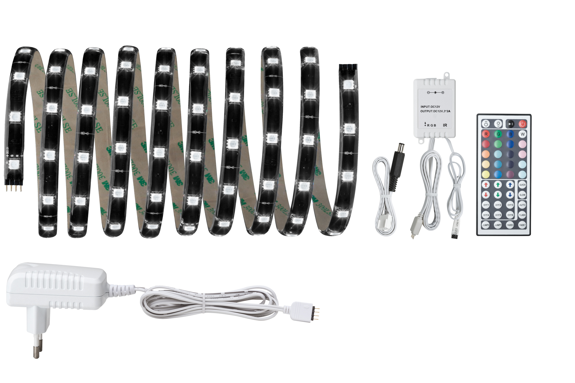Function YourLED Basisset 3m RGB 28,8W 230/12V 24VA Schwarz Kunststoff Function YourLED Basisset 3m RGB 28,8W 230/12V 24VA Schwarz Kunststoff