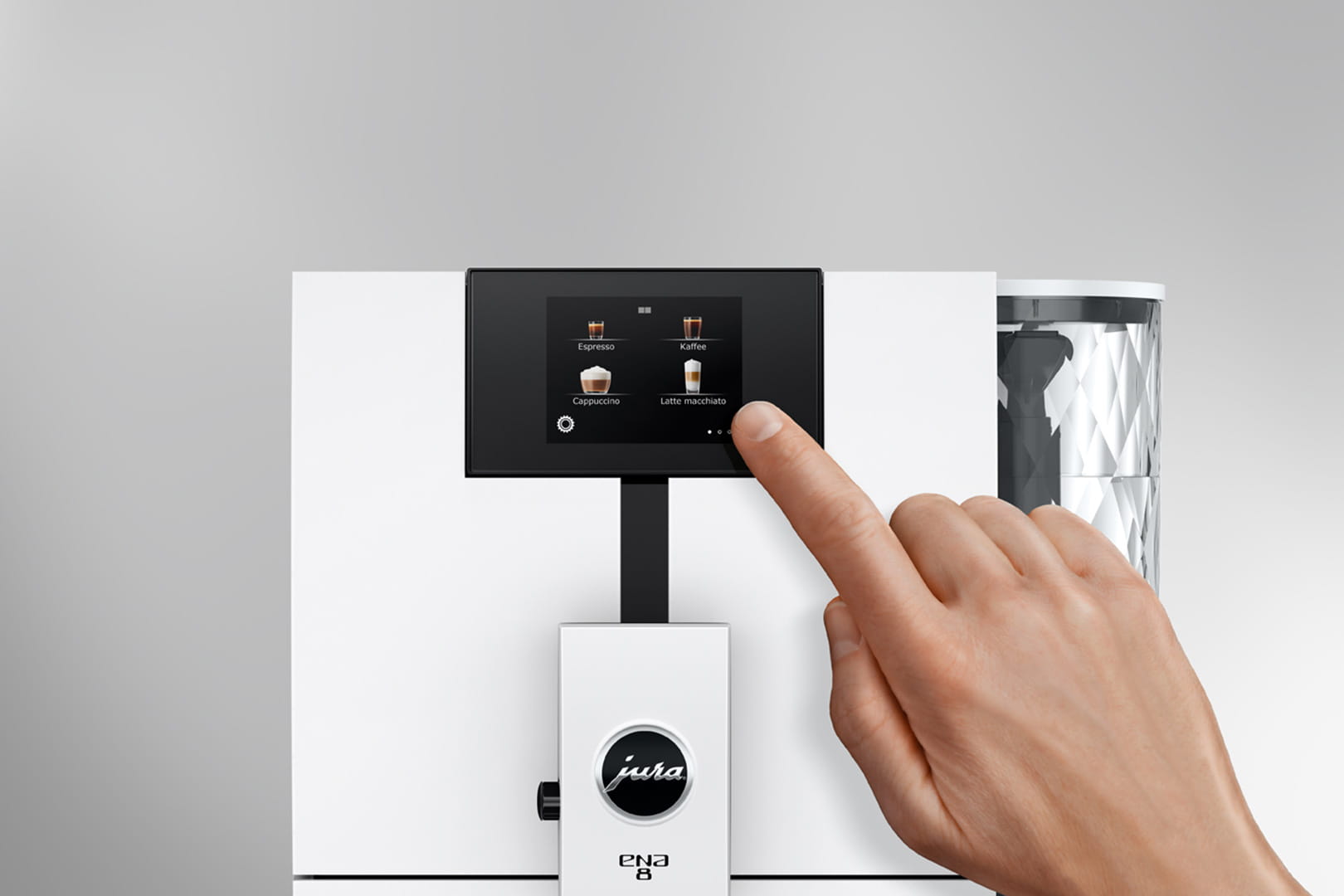 Kaffeemaschine, Kaffeezubereiter, Touchscreen, Hochglanz, Gehäuse-White