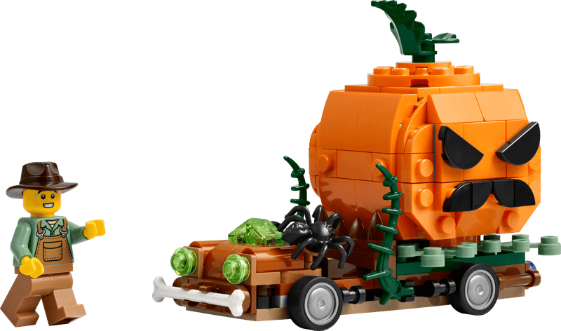 lego, konstruktion, kürbis, lastwagen, minifigur