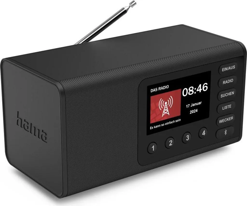 Digitalradio DR1001, FM/DAB/DAB+/Bluetooth RX, Radiowecker, schwarz 