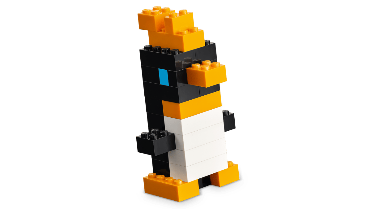 Lego, Pinguin, Schwarz, Weiß, Orange