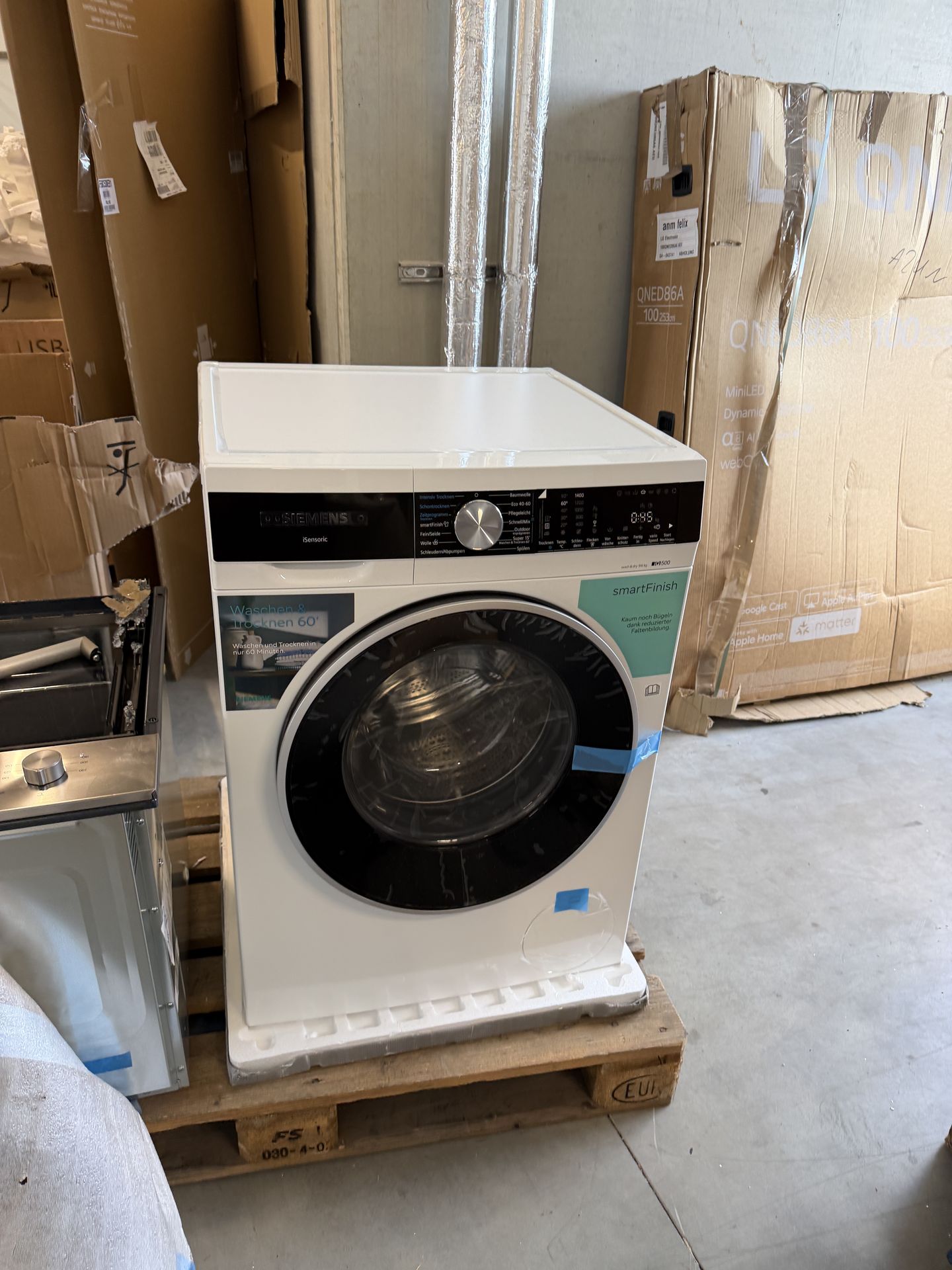 Waschmaschine, Frontlader, Elektrogerät, Weiß, Kartonverpackung