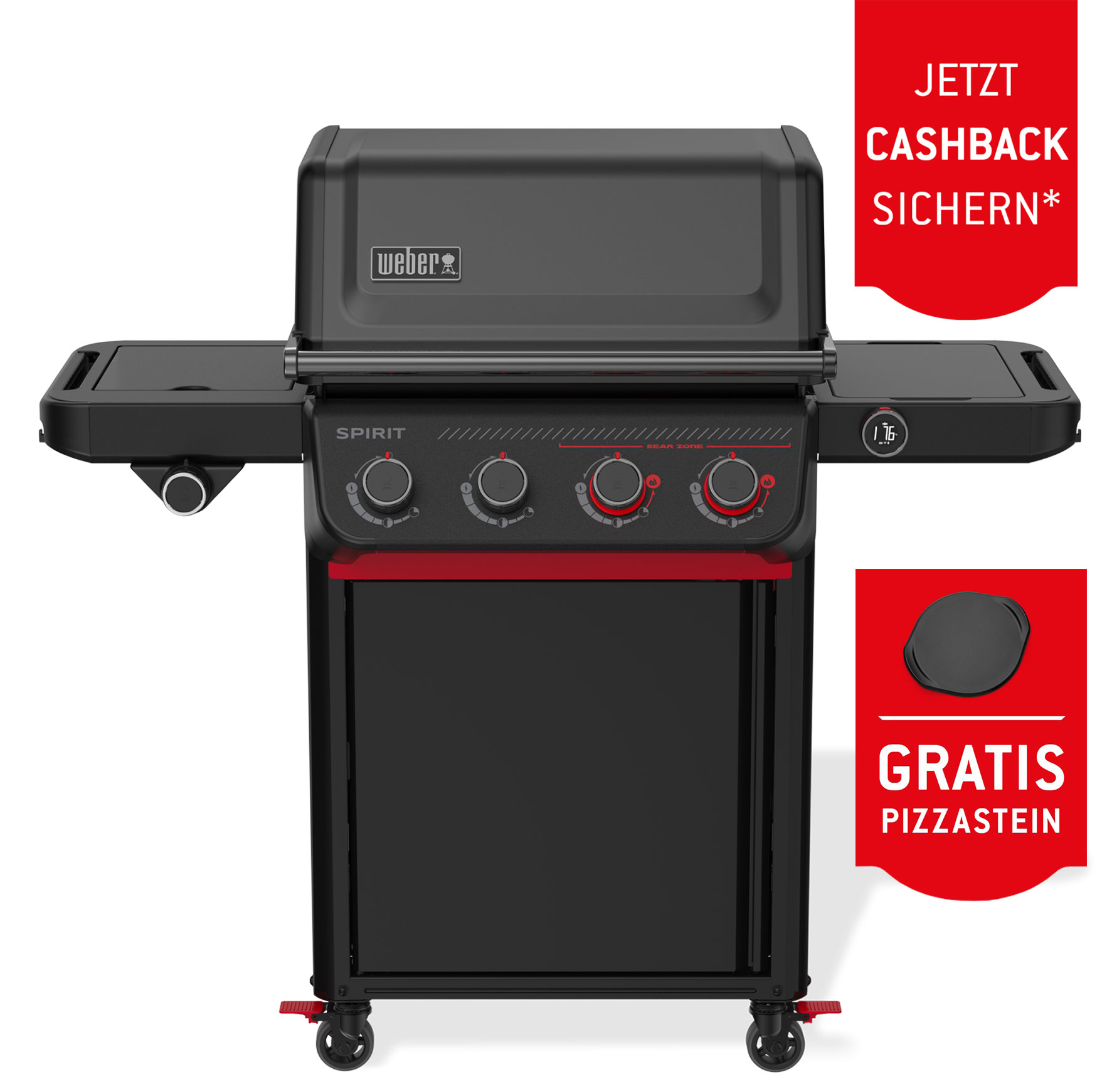 Grill, Gasgrill, 4 Brenner, Seitenteile, Thermostat
