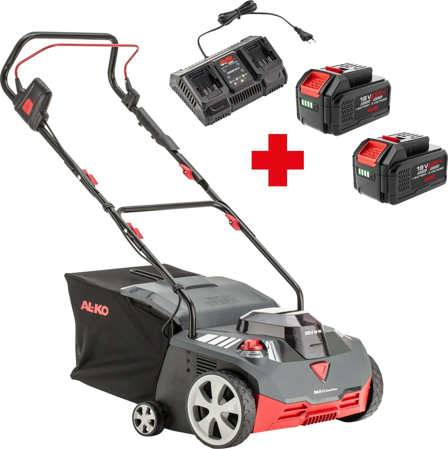 Akku-Vertikutierer 38.6 Li Combi Care Set (inkl. 2 Akkus 5,0Ah/2,5Ah und Doppelladegerät)