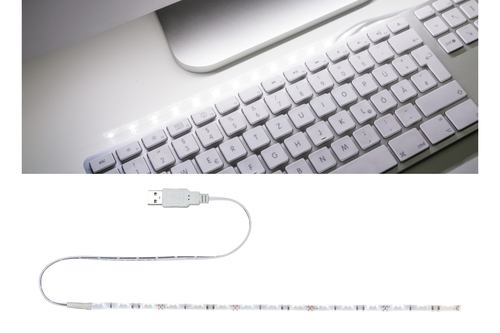 Function USB-Stripe 30cm Tageslichtweiß 1,5W 5V Weiß Metall/Kunststoff Function USB-Stripe 30cm Tageslichtweiß 1,5W 5V Weiß Metall/Kunststoff