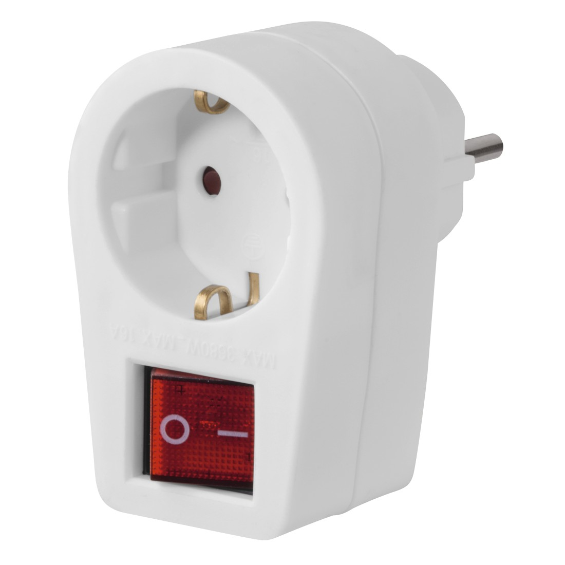 Steckdosenadapter, Schutzkontakt-Steckdose, 2-poliger Schalter, Weiß (223213) Steckdosenadapter, Schutzkontakt-Steckdose, 2-poliger Schalter, Weiß (223213)