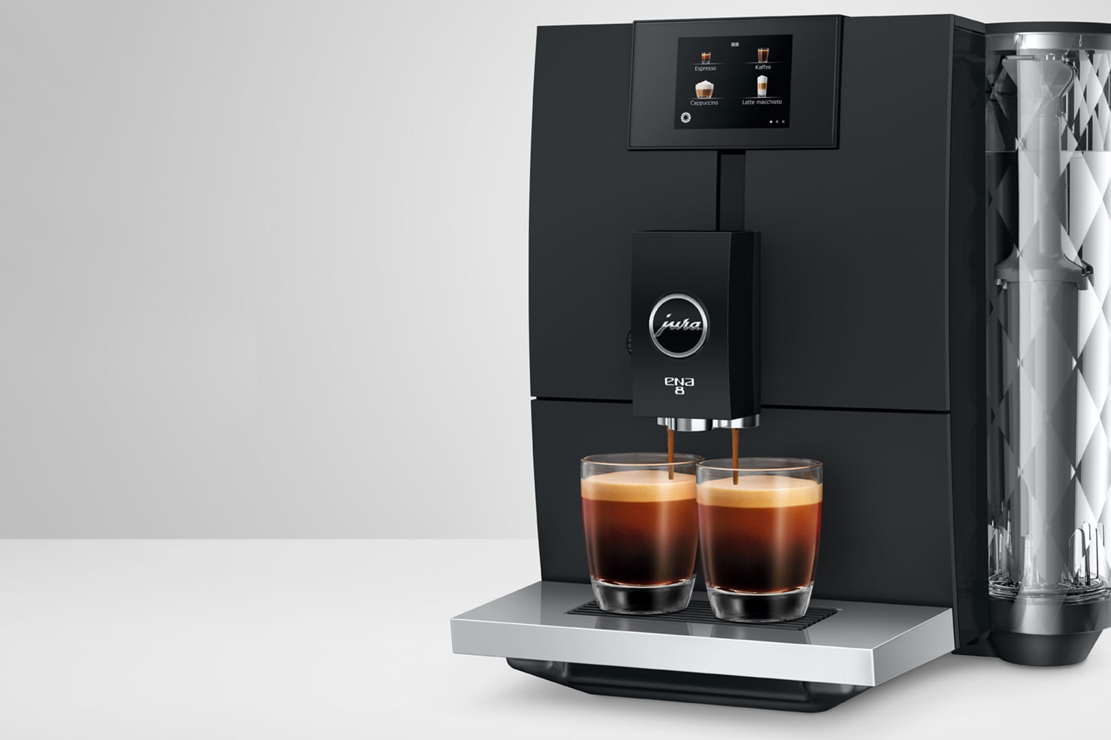 Kaffeemaschine, Espressomaschine, Gläser, Brühsystem, Displaytouch