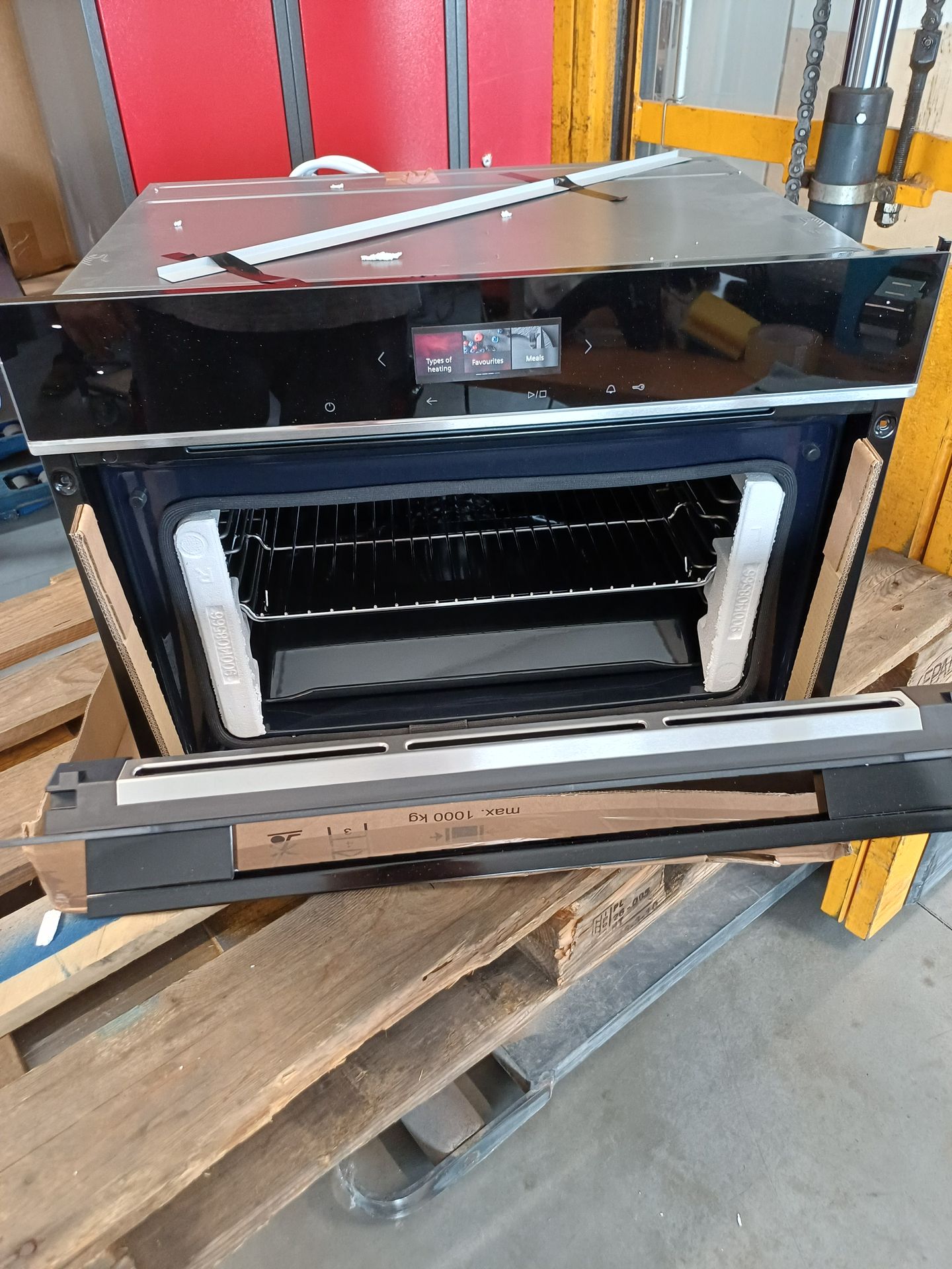 Einbauofen, Backofen, Kochfeld integriert, Metallisch, Schwarz