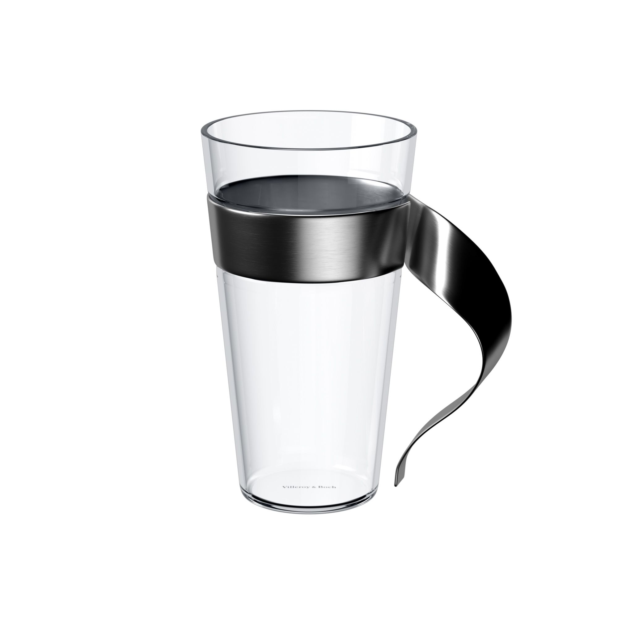 Glas, Kaffeebecher, Deckelhalter, Stahlband, Transparentes Glas