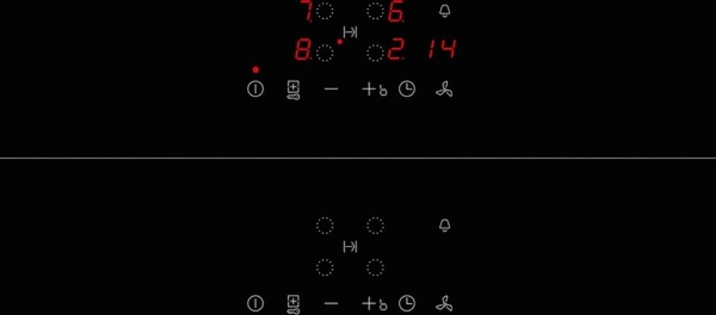 induktionsherd, berührungssensoren, roteanzeige, glasoberfläche, küchengerät