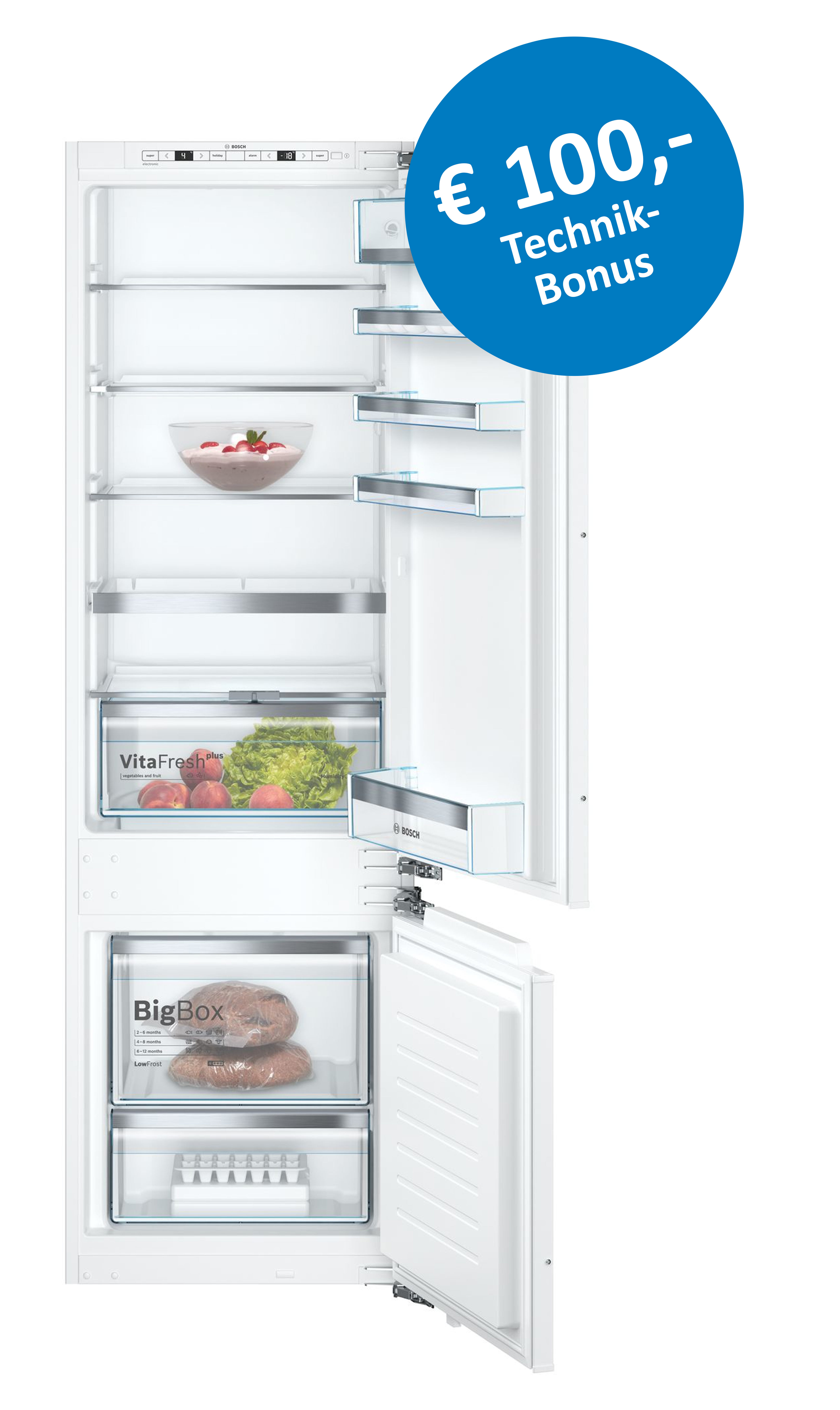 Kühlschrank, Schrankkühlschrank, Freistehend, Gefrierfach, Innenansicht