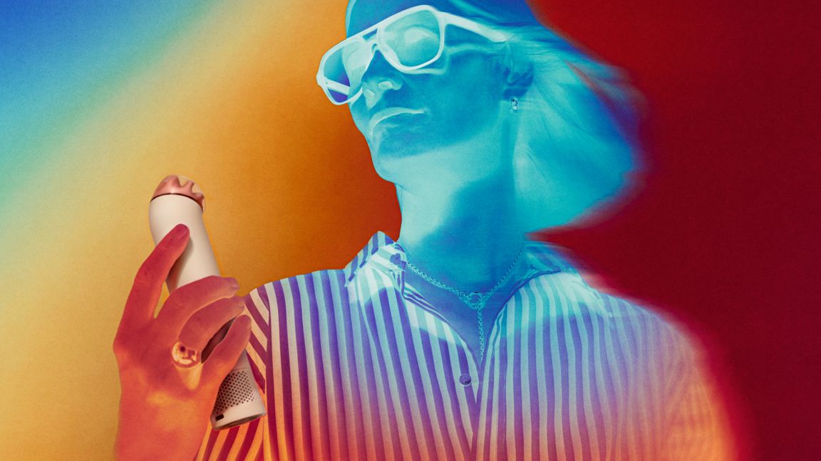 Kunsthaar, Sonnenbrille, Strukturierte Hemd, Farbverlauf, Gerätediva